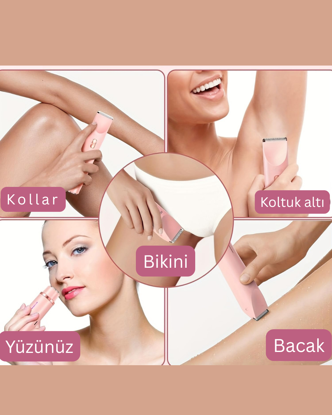 2’si 1 Arada Ağrısız Bikini Bölgesi Tıraş Makinesi – Su Geçirmez & Hassas Ciltler İçin Uygun