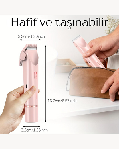 2’si 1 Arada Ağrısız Bikini Bölgesi Tıraş Makinesi – Su Geçirmez & Hassas Ciltler İçin Uygun